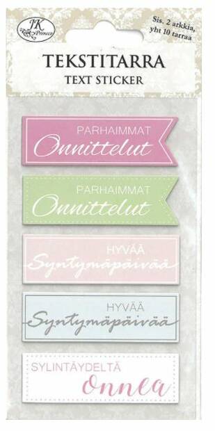 Tekstitarra Onnittelut pastelli - Tarrat ja tarrakirjat - 169430 - 1