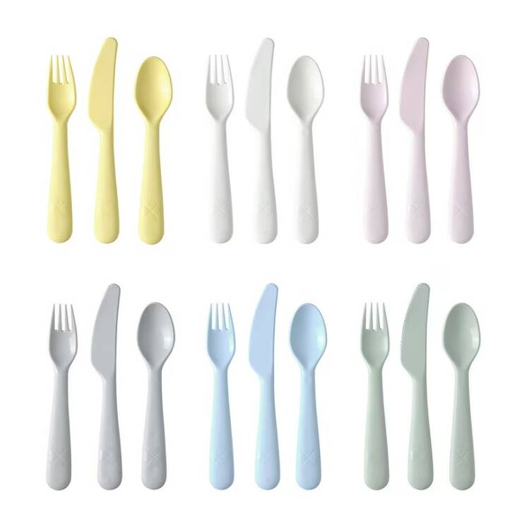 Lasten muoviaterimet 18 osaa - Lasten ruokailu - 151330 - 1