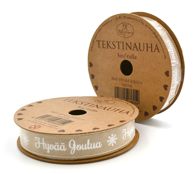 Nauharulla Hyvää Joulua 1,5cmx5m - Narut ja nauhat - 159380 - 1