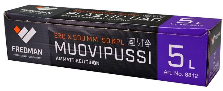 Pakastepussi 5L FREDMAN - Elintarvikepaperit ja -pussit - 157940 - 1