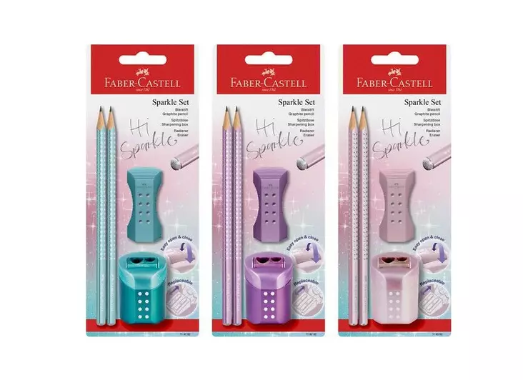 Kirjoitussetti 4 osaa FABER-CASTELL Sparkle - Lyijykynät - 185380 - 1