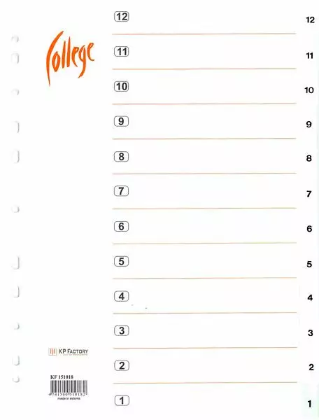 Rekisteri 12-1 A4 muovi - Rekisterisarjat, muoviset - 127750 - 1