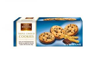Keksi 135g FEINY BISCUITS Triple Choco - Keksit ja korput - 149511 - 1