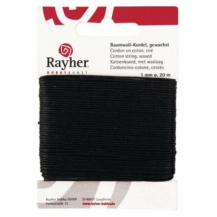 Puuvillanyöri vahattu 1mm 20m RAYHER - Askartelutarvikkeet - 151291 - 1