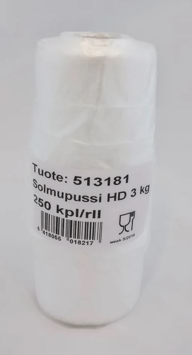 Hedelmäpussi HD 3kg 250kpl/rll - Muovikassit - 158331 - 1