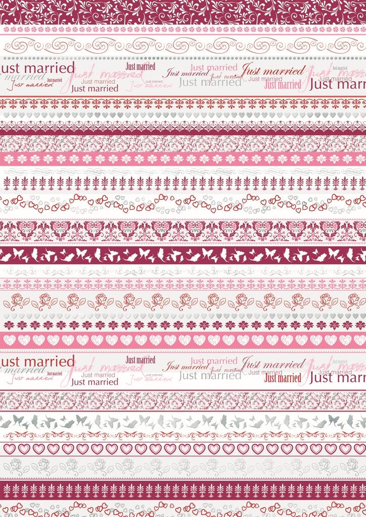 Just married borders -kartonki A4 220g - Askartelutarvikkeet - 137421 - 1
