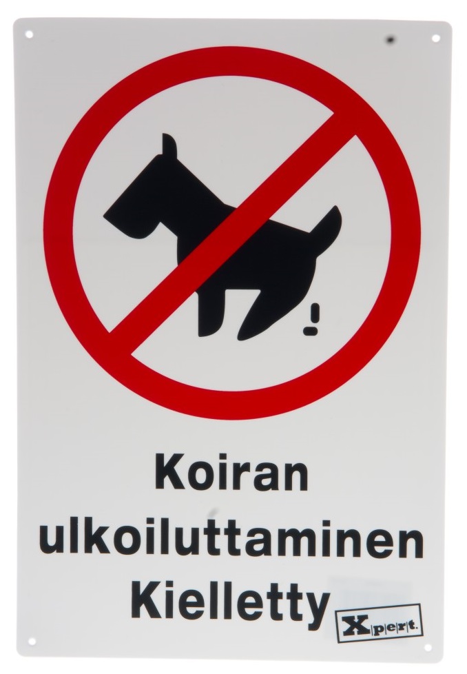 Opaste Koiran ulkoiluttaminen kielletty - Kyltit ja opasteet - 140121 - 1