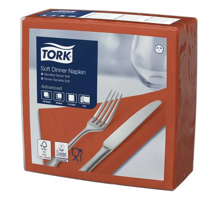Lautasliina 39x39cm 1/4 TORK Soft Dinner - Servietit ja lautasliinat - 181911 - 1