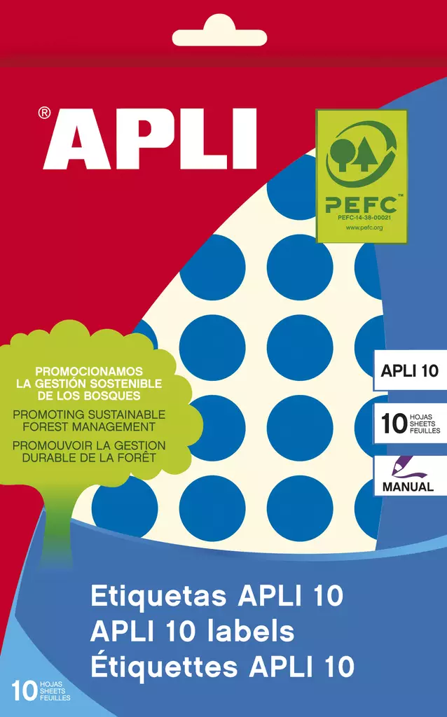 Tarraetiketti 19mm APLI pyöreä - Etiketit-, tulostuskortit ja tarrakalvot - 128301 - 1