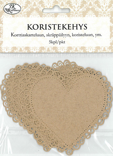 Koristekehys sydän 5kpl/pss - Askartelutarvikkeet - 153482 - 1