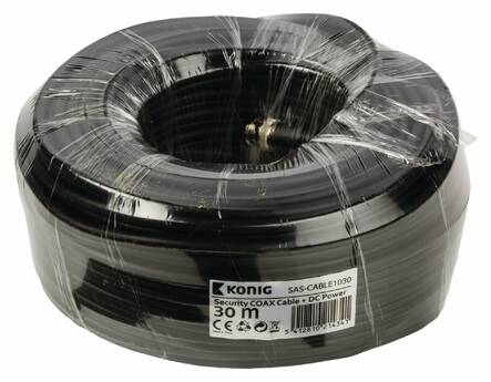 Turvakamerakaapeli König 30m - Kaapelit ja kaapelikourut, jatkojohdot - 144972 - 2