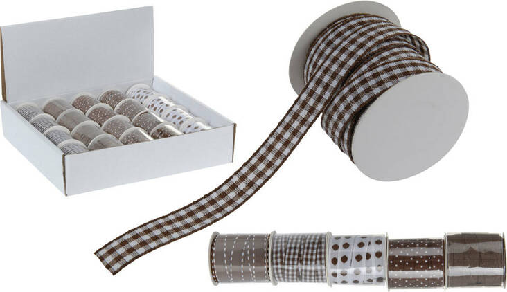 Nauharulla ruskea 1cm x 5m - Narut ja nauhat - 149032 - 1