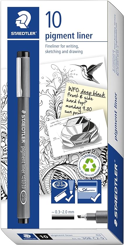 Tekstauskynä Fineliner 2mm STAEDTLER - Tekstauskynät ja terät - 180192 - 1