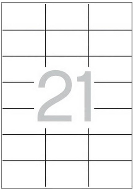 Tulostustarra 63,5x38,1 MULTI3 21-jak - Tulostus- ja kopiotarrat - 127132 - 1