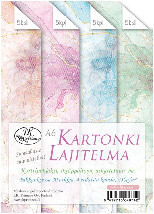 Kartonki A6 Marmori - Askartelutarvikkeet - 178043 - 1