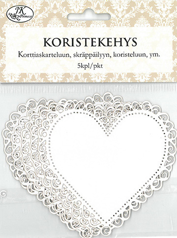 Koristekehys sydän 5kpl/pss - Askartelutarvikkeet/kartongit - 153473 - 1