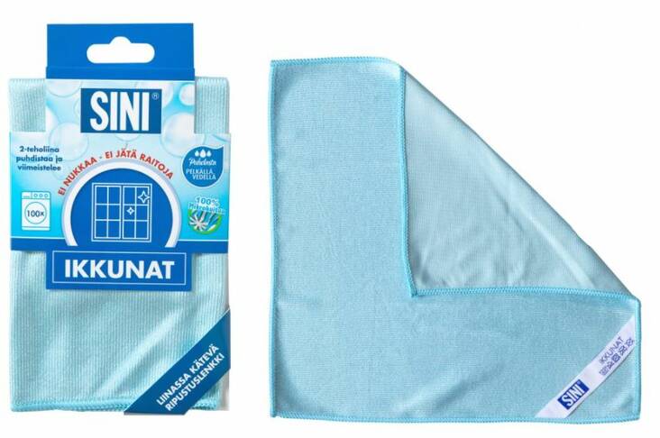 Mikrokuitu ikkunaliina 30x30cm SINI - Ikkunapyyhkeet ja -mopit - 149653 - 2
