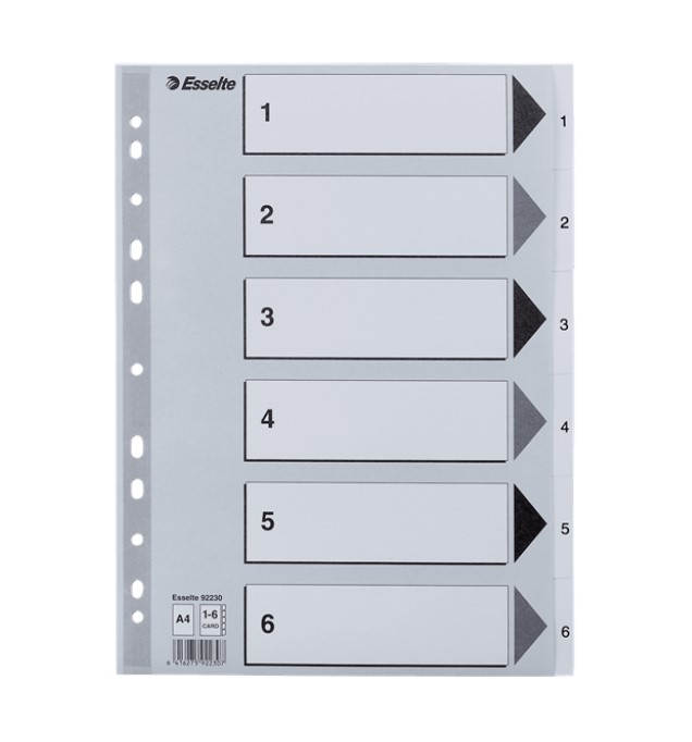Rekisteri 1-6 A4 kartonki - Rekisterisarjat, kartonkiset - 102093 - 1