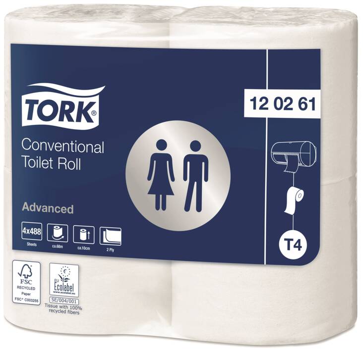 WC-paperi TORK Advanced T4 - Pikkurullat ja annostelijat - 111283 - 1