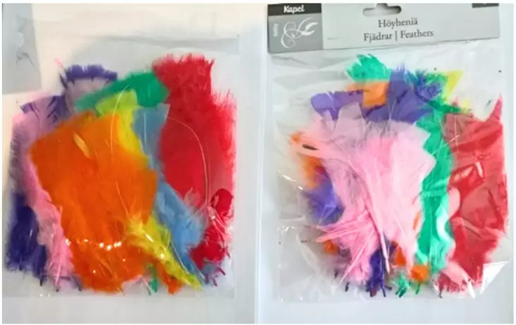 Höyhenet rautalangalla 45kpl/pss KAPEL - Askartelutarvikkeet - 187833 - 1