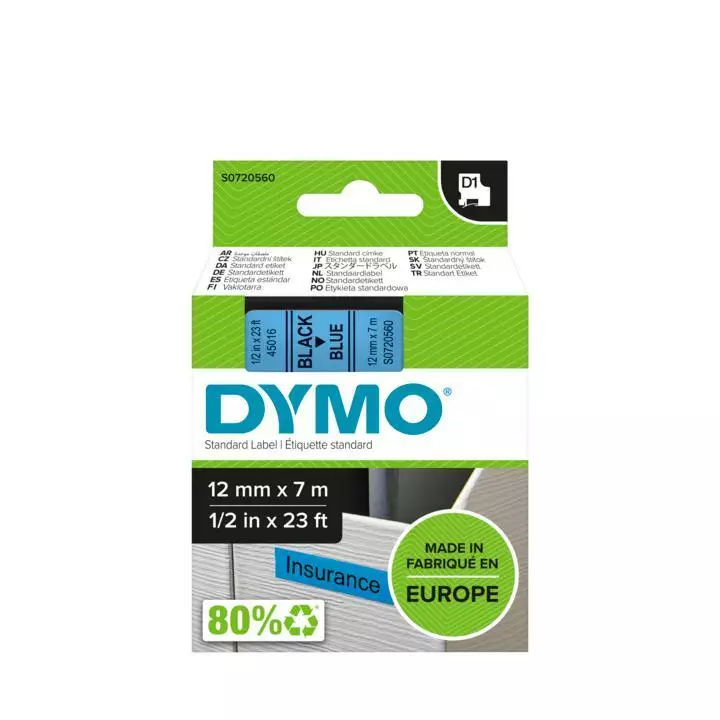 Tarranauha DYMO 12mmx7m 45016 - Tarra- ja kohokirjoitinteipit Dymo - 104063 - 1