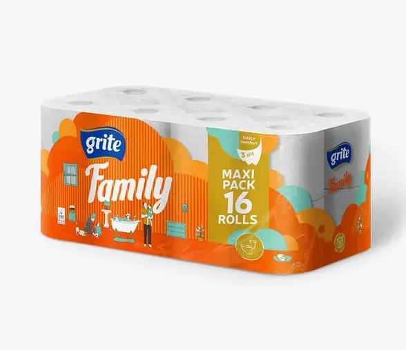 WC-paperi GRITE Family - Pikkurullat ja annostelijat - 147423 - 1
