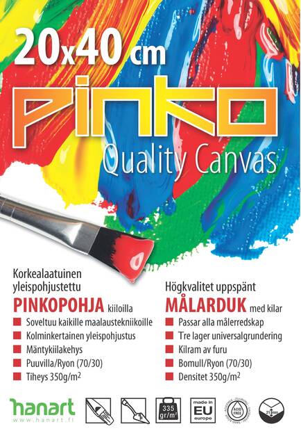 Maalauspohja Pinko 20x40cm 300g - Askartelutarvikkeet - 150414 - 1