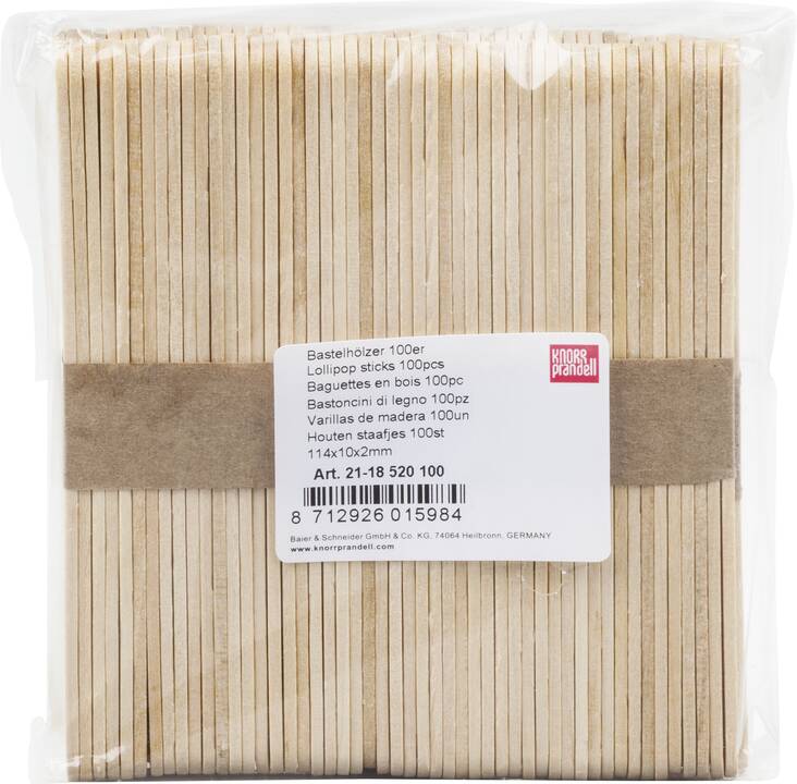 Jäätelötikut askarteluun 100kpl/pss - Askartelutarvikkeet/kartongit - 147934 - 1