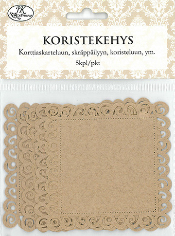Koristekehys neliö 5kpl/pss - Askartelutarvikkeet/kartongit - 153484 - 1