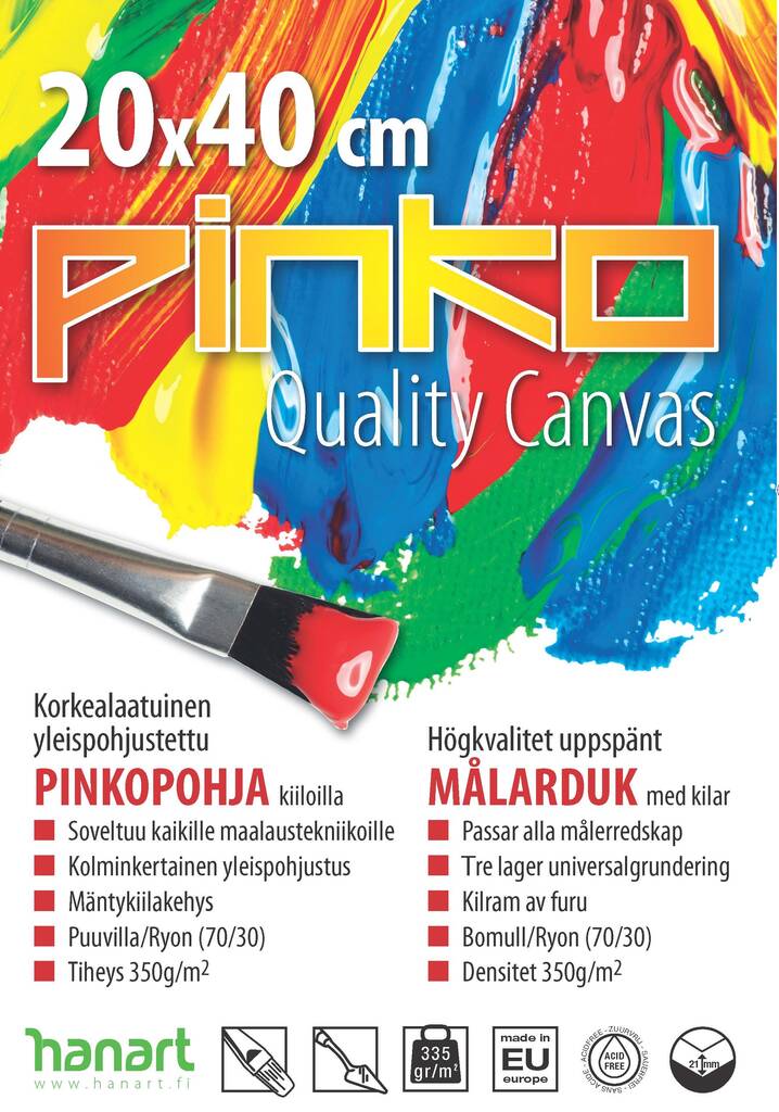 Maalauspohja Pinko 20x40cm 300g - Askartelutarvikkeet - 150414 - 1