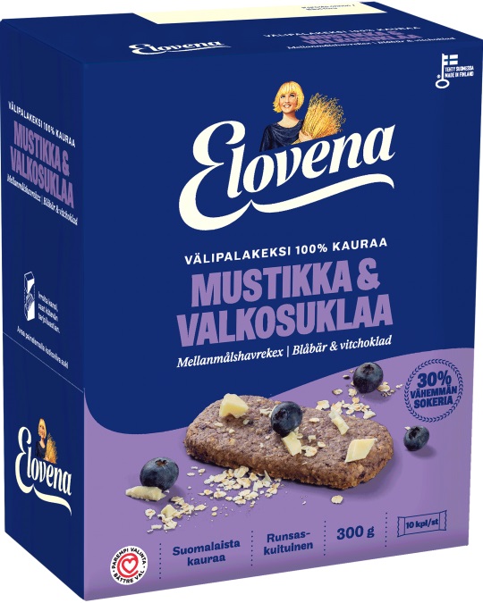 Välipalakeksi 10x30g/pkt ELOVENA - Keksit ja korput - 166084 - 1