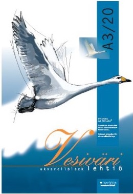 Vesivärilehtiö A3/20 140g PAPERIPISTE - Piirustus ja taiteilija paperit - 102524 - 1