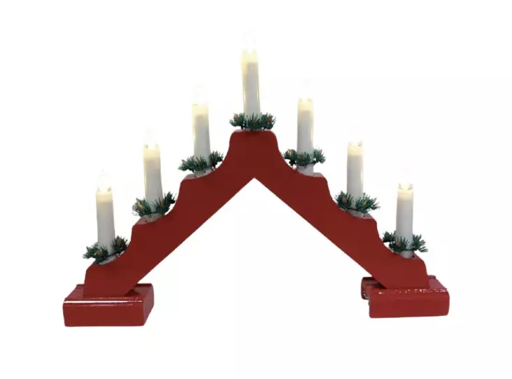 Kynttelikkö puinen 7-led - Kausivalot - 180754 - 1