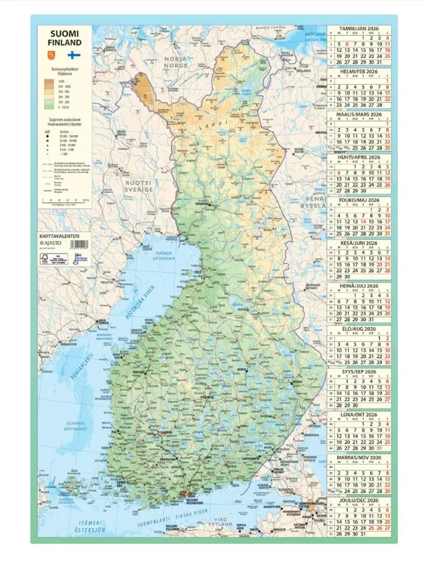 Karttakalenteri - Seinäkalenterit - 185304 - 1