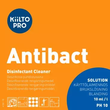 Käyttöliuosetiketti KIILTO Antibact - Käyttöliouspullot ja -etiketit - 186584 - 1