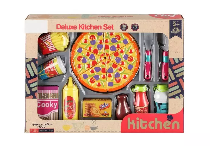 Pitsa + lisukkeet leikkisetti 11 osaa - Lelut - 182534 - 1