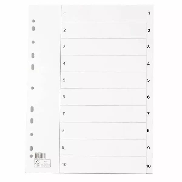 Rekisteri 1-10 A4 kartonki - Rekisterisarjat, kartonkiset - 102094 - 1