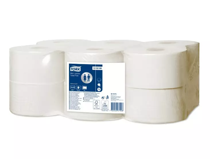 WC-paperi TORK Advanced T2 Mini Jumbo - Minijumborullat ja annostelijat - 113224 - 1