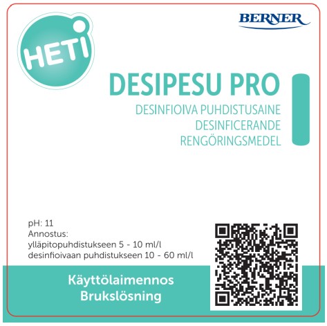 Käyttöliuosetiketti HETI Desipesu Pro - Käyttöliouspullot ja -etiketit - 178255 - 1