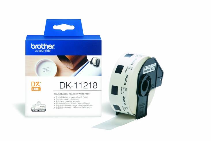 Tarranauha BROTHER DK-11218 pyöreä - Tarranauhat Brother - 119805 - 1