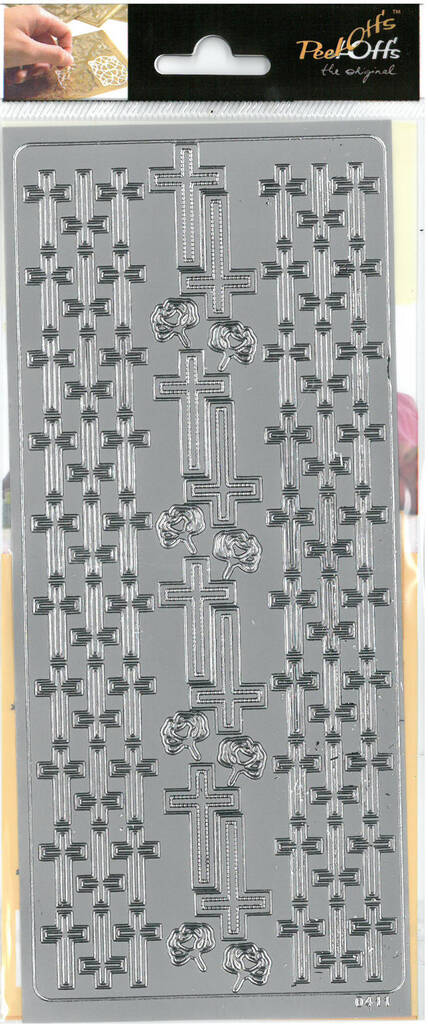 Ääriviivatarra risti ja ruusu - Tarrat ja tarrakirjat - 136005 - 1