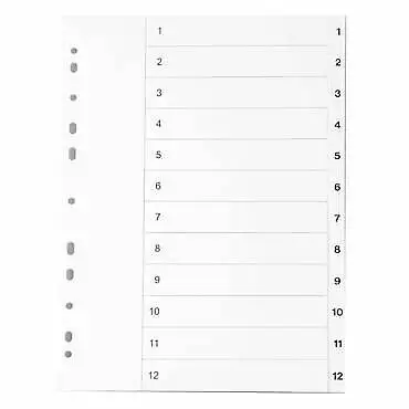 Rekisteri 1-12 A4 kartonki - Rekisterisarjat, kartonkiset - 102095 - 1