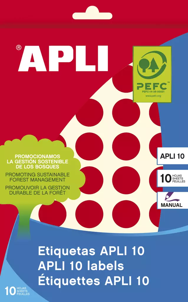 Tarraetiketti 19mm APLI pyöreä - Etiketit-, tulostuskortit ja tarrakalvot - 127575 - 1