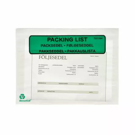 Pakkauslistapussi C5 tarra teksti paperi - Lähetys, pakkauslista ja salpataskut - 185416 - 2