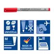 Merkkauskynäsarja M/1mm STAEDTLER - Piirtoheitinkynät vesiliukoiset - 126886 - 3