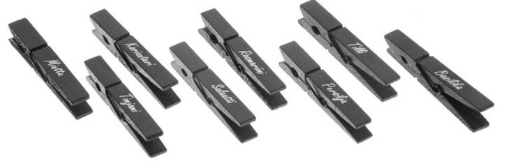 Yrttiklipsi tekstillä 8kpl/pss - Piensisustaminen - 146066 - 1