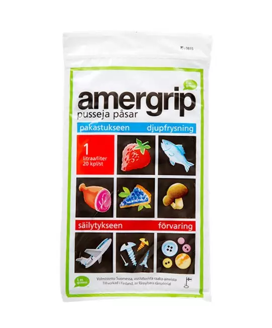 Salpapussi 1L AMERGRIP minigrip - Lähetys, pakkauslista ja salpataskut - 152246 - 1