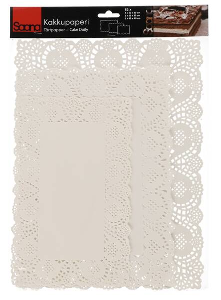 Kakkupaperi 3 kokoa 15kpl/pkt SAANA - Muut kattaustarvikkeet - 158087 - 1
