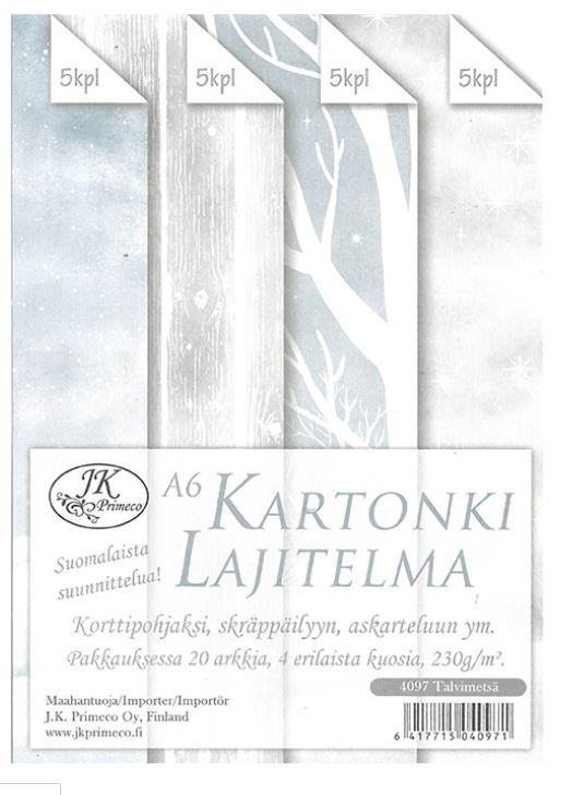 Kartonkilajitelma A6 Talvimetsä - Askartelutarvikkeet - 168337 - 1
