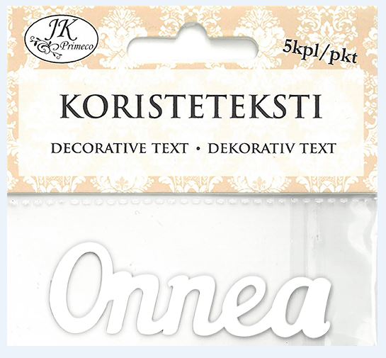 Koristeteksti Onnea 5kpl/pkt - Askartelutarvikkeet - 164317 - 1